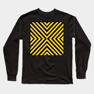 HIGHLY Visible Yellow and Black Line Kaleidoscope pattern (Seamless) 3 Long Sleeve T-Shirt